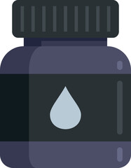 Ink pot icon flat vector. Sign drawing. Writing pencil isolated