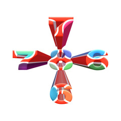 christmas and eid decoration isolated 786 magic number 3d 
colorful on white background