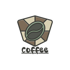 coffee bean brand funny line art logo label simple