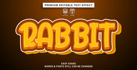 editable text effect rabbit