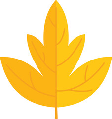 Yellow leaf icon flat vector. Tree foliage. Autumn fall isolated