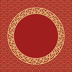 Chinese new year gold pattern on red background