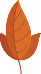 Brown leaf icon flat vector. Autumn fall. Foliage tree isolated