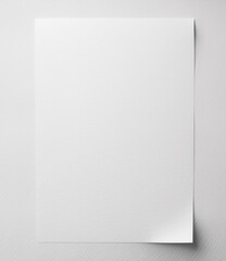 blank white sheet of paper on white background