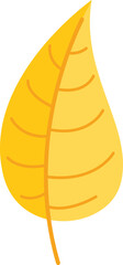 Yellow leaf icon flat vector. Tree foliage. Yellow forest isolated