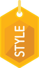 Style cloth label icon flat vector. Cotton tag. Fabric material isolated