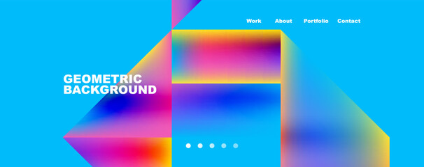 Trendy minimal geometric composition abstract background. Triangle fluid bright colors backdrop. Vector Illustration For Wallpaper, Banner, Background, Card, Book Illustration, landing page