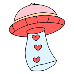 UFO aliens Valentine day-Space Valentine concept