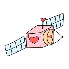 satellite Valentine day-Space Valentine concept