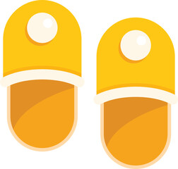 Room slippers icon flat vector. Interior room. Decor life isolated