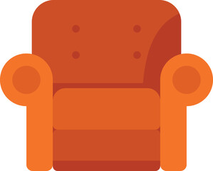 Cozy home armchair icon flat vector. Cute house. Decor room isolated
