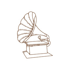 gramophone music engraving art.