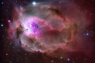 Pink Nebula in the Cosmos, Showcasing the Majestic and Mysterious Beauty of Space