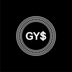 Fototapeta na wymiar Guyana Currency, Guyanaese Dollar Icon, GYD Sign. Vector Illustration