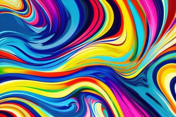 Obraz premium Swirling Liquid Multicolored Paint, Background Wallpaper Concept