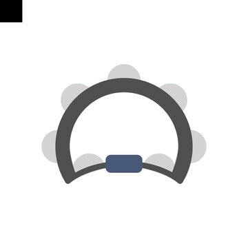tambourine icon logo flat style vector