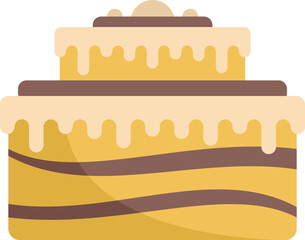 Celebration cake icon flat vector. Happy anniversary. Pastry food isolated