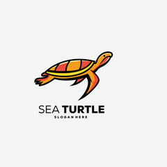 turtle design icon gradient color logo