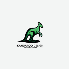 kangaroo logo gradient color icon vector template