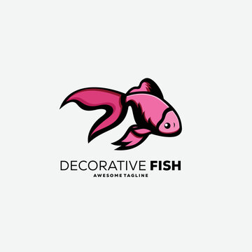 ornamental fish design logo vector illustration