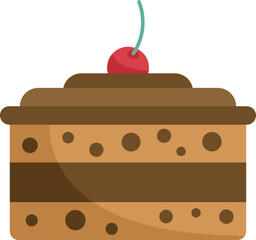 Icing cake icon flat vector. Happy decoration. Sweet cream isolated