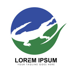 Crocodile Globe Logo vector icon