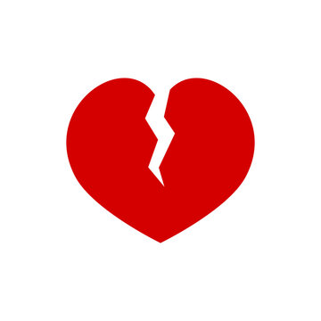 heart break vector images. love shape with crack effect for valentine.