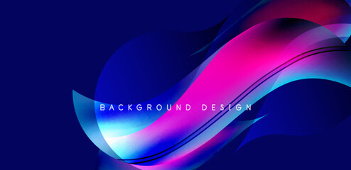 Abstract elegant flowing shapes background, fluid gradient colors. Template for covers, templates, flyers, placards, brochures, banners