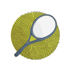 Continuous one line drawing tennis racket - tennis gear for game. Tennis court sport. Tennis as sport or hobby. Swirl curl circle background style. Single line draw design vector graphic illustration