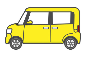 Yellow car, side view