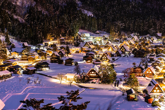 岐阜・白川郷の夜景