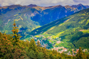 Tyrol Stubnerkogel alps above Bad Gastein and Hohe Tauern range, Austria