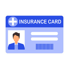 Health insurance card concept vector illustration on white background. Medical insurance card in flat design.