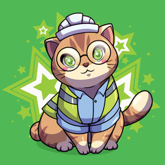 Vector design beautiful kittens in costume
