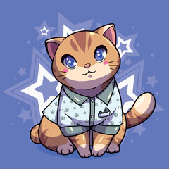 Vector design beautiful kittens in costume
