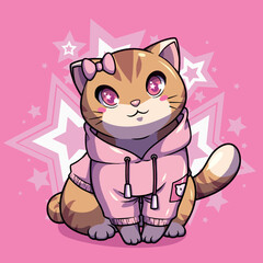 Vector design beautiful kittens in costume

