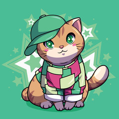 Vector design beautiful kittens in costume
