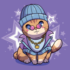 Vector design beautiful kittens in costume
