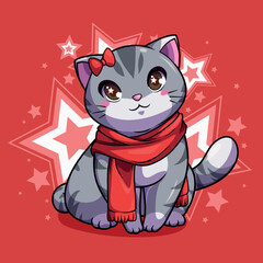 Vector design beautiful kittens in costume
