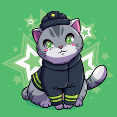 Vector design beautiful kittens in costume
