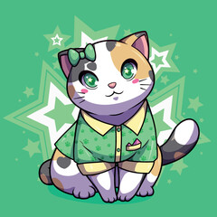 Vector design beautiful kittens in costume
