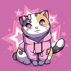 Vector design beautiful kittens in costume
