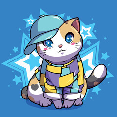 Vector design beautiful kittens in costume
