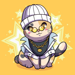 Vector design beautiful kittens in costume
