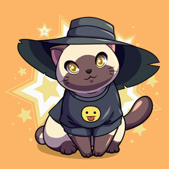 Vector design beautiful kittens in costume
