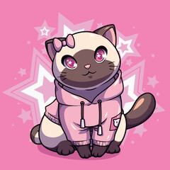 Vector design beautiful kittens in costume
