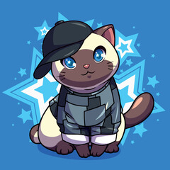 Vector design beautiful kittens in costume
