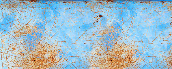 Old metal plate with cracks and rust for background images and textures