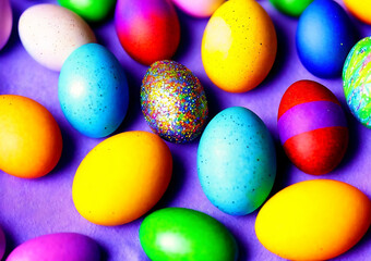 Fototapeta na wymiar Easter fun with Adorable Cute Bunny, rainbows, and egg hunts.