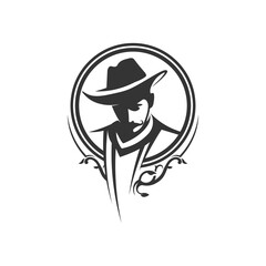 Fototapeta na wymiar cowboy hat logo icon vector design template